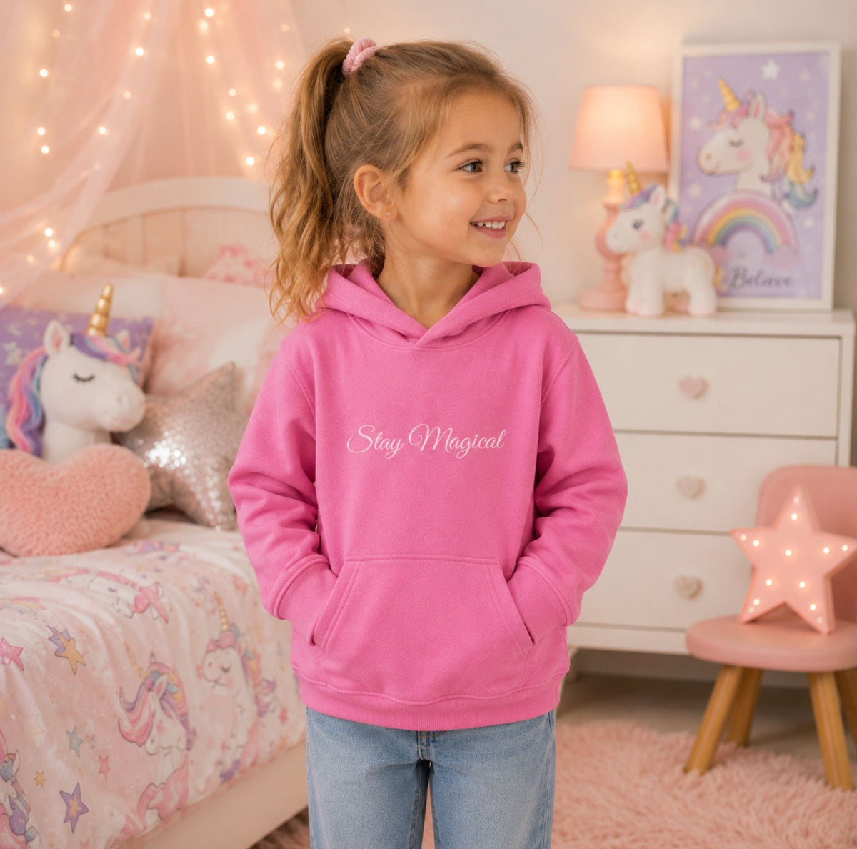 Stay Magical Pink Kids’ Hoodie