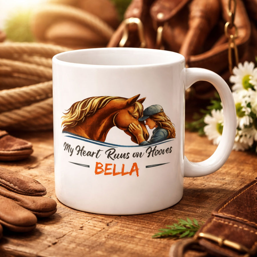 Heart Runs on Hooves Female Ceramic Mug