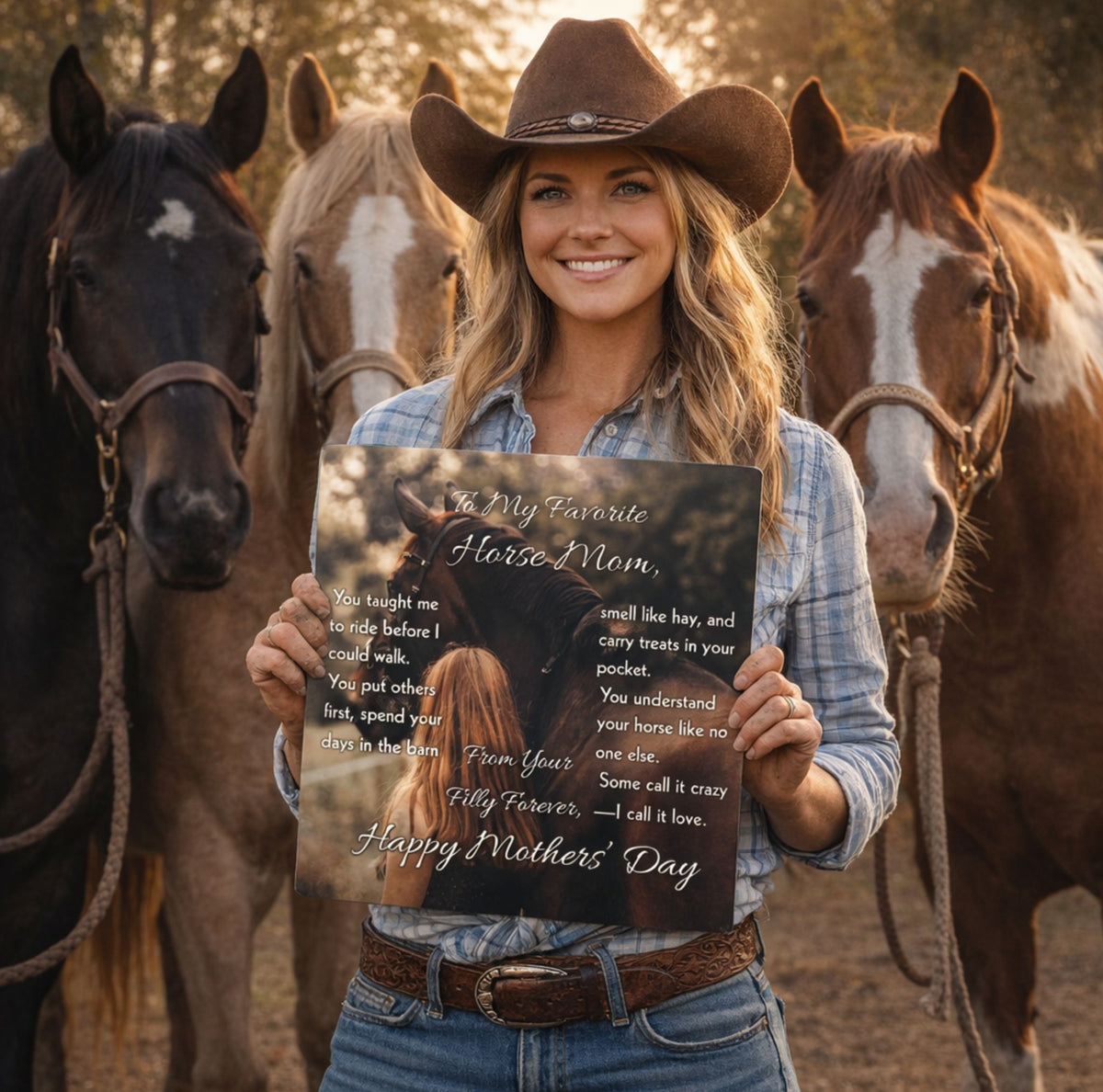 To My Favorite Horse Mom High Gloss Metal Prints – Mother's Day Horse Gift – view 2