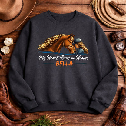 Personalized Heart Runs on Hooves Sweatshirt – view 4