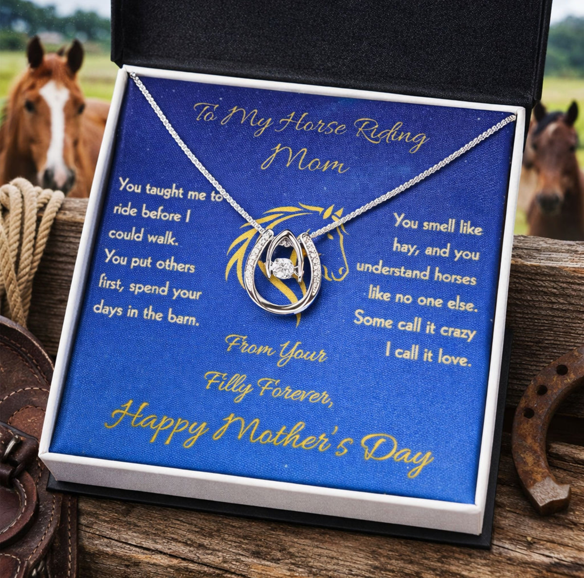 Personalized Horse Memorial Photo Circle Necklace