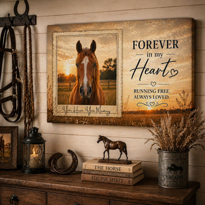 Forever in My Heart Horse Memorial Canvas – view 3