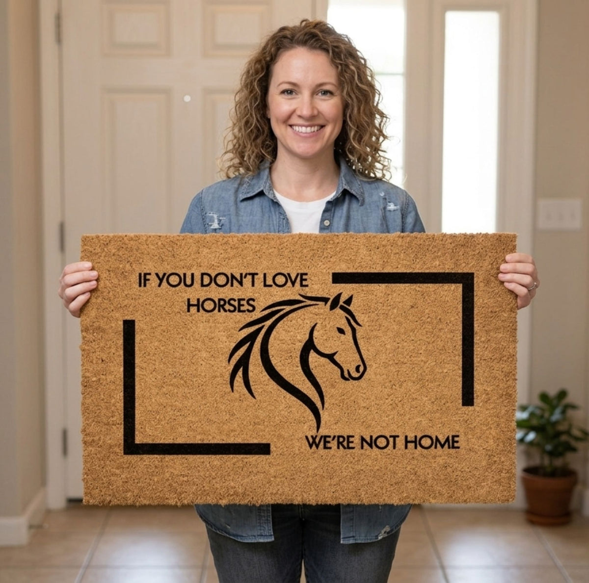 Funny Horse Lover Doormat – If You Don’t Love Horses We’re Not Home – view 3