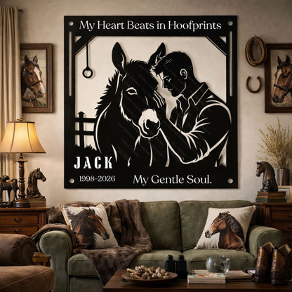 Heart Beats in Hoofprints Donkey Sign – view 5