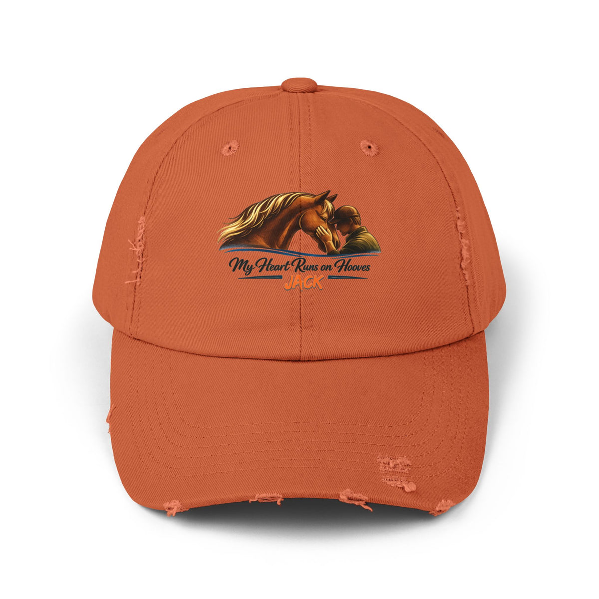 Heart Runs on Hooves Personalized Distressed Cap – view 5