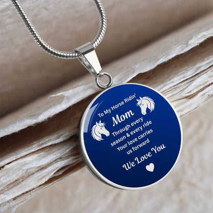 Horse Ridin Mom Circle Necklace – view 5