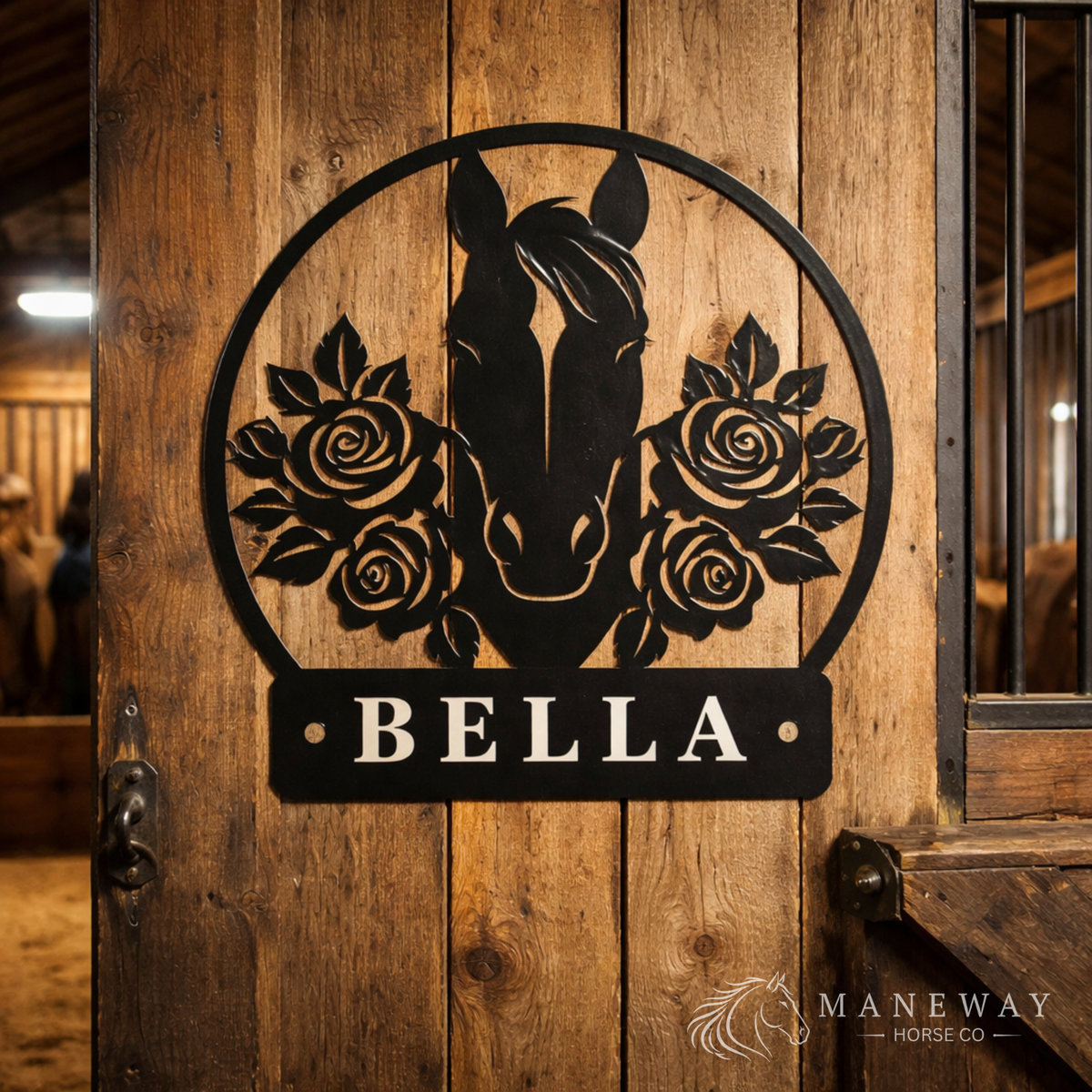 Round Floral Horse Barn Wall Decor – view 4
