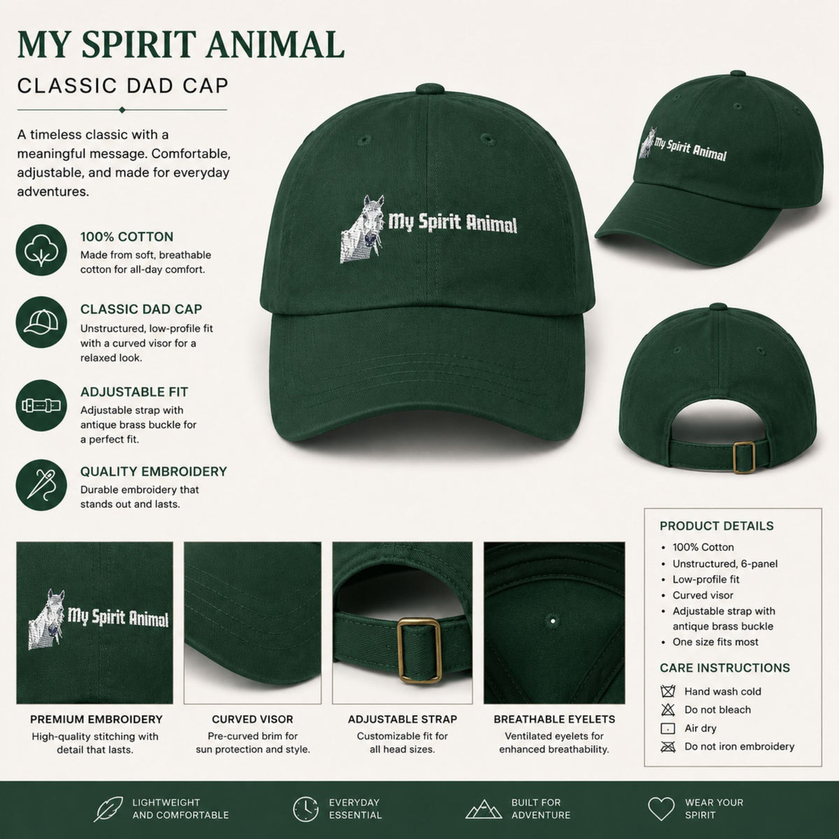 My Spirit Animal Horse Distressed Cap – view 5