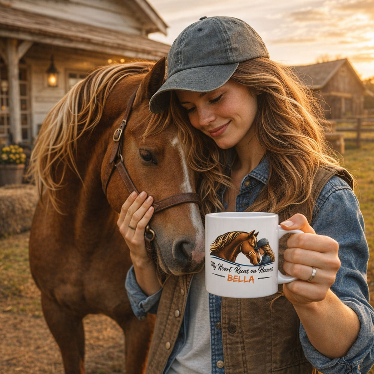 Heart Runs on Hooves Female Ceramic Mug – view 5