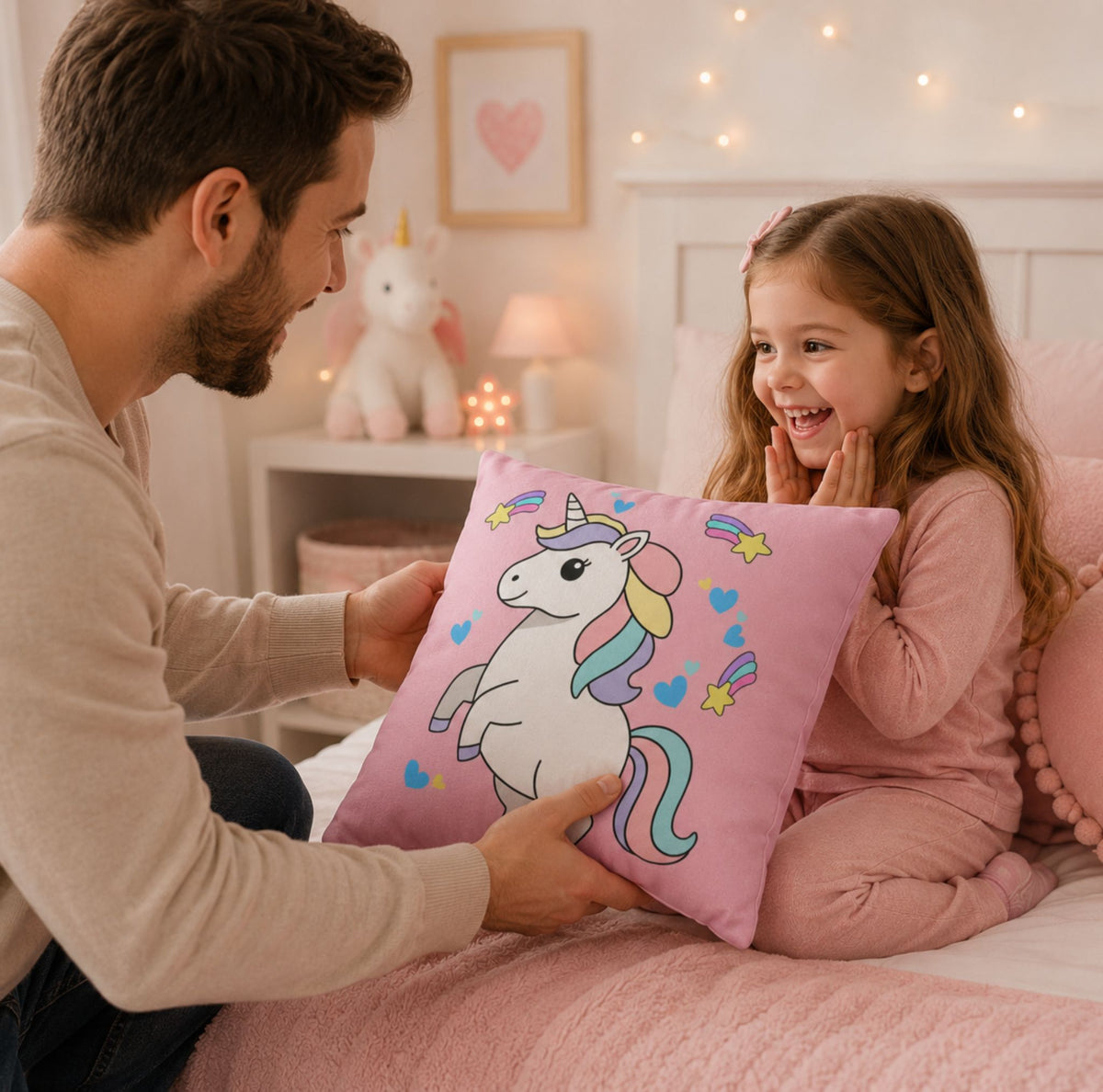 Prancing Unicorn Pillow Cover
