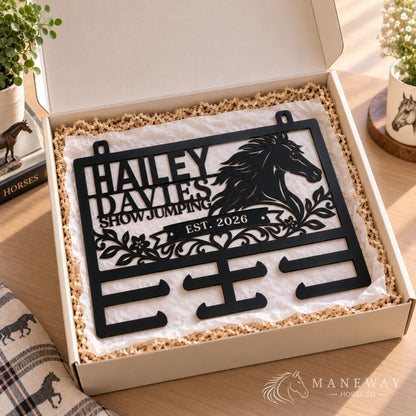 Personalized Equestrian Ribbon Holder Metal Sign