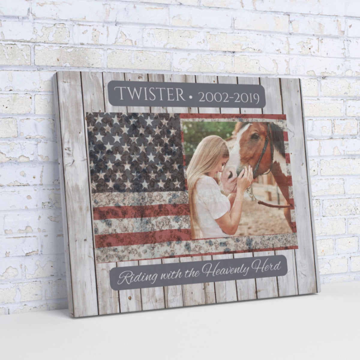 Heavenly Herd Flag Horse Memorial Canvas – view 4
