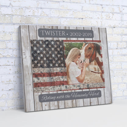 Heavenly Herd Flag Horse Memorial Canvas – view 4