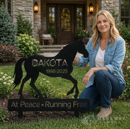 Dakota Running Free Horse Memorial Garden Sign
