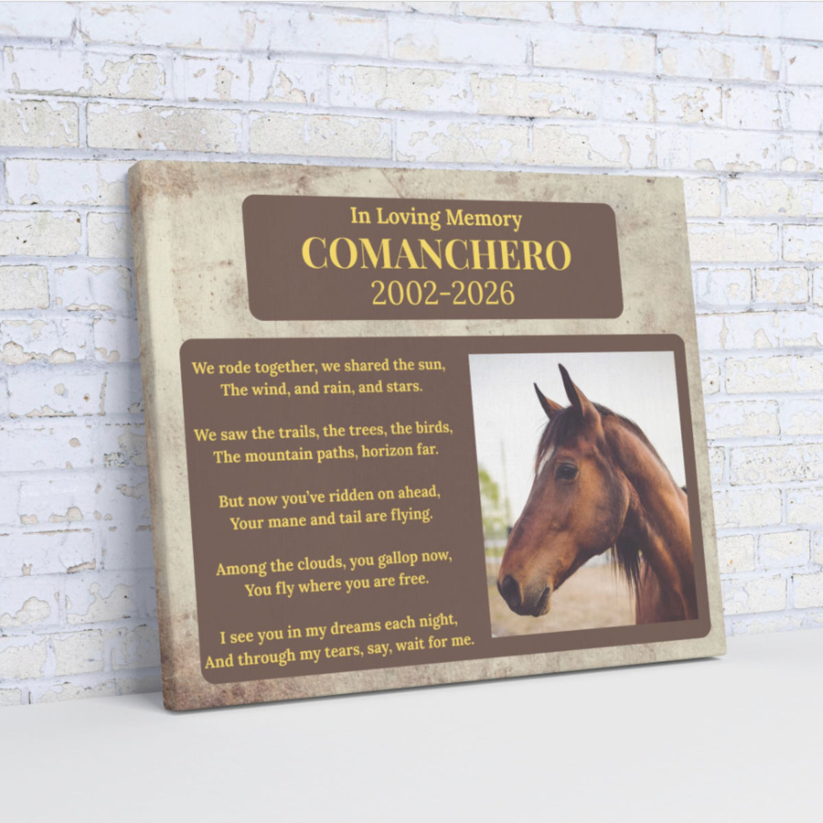 Comanchero Horse Memorial Photo Canvas – view 4