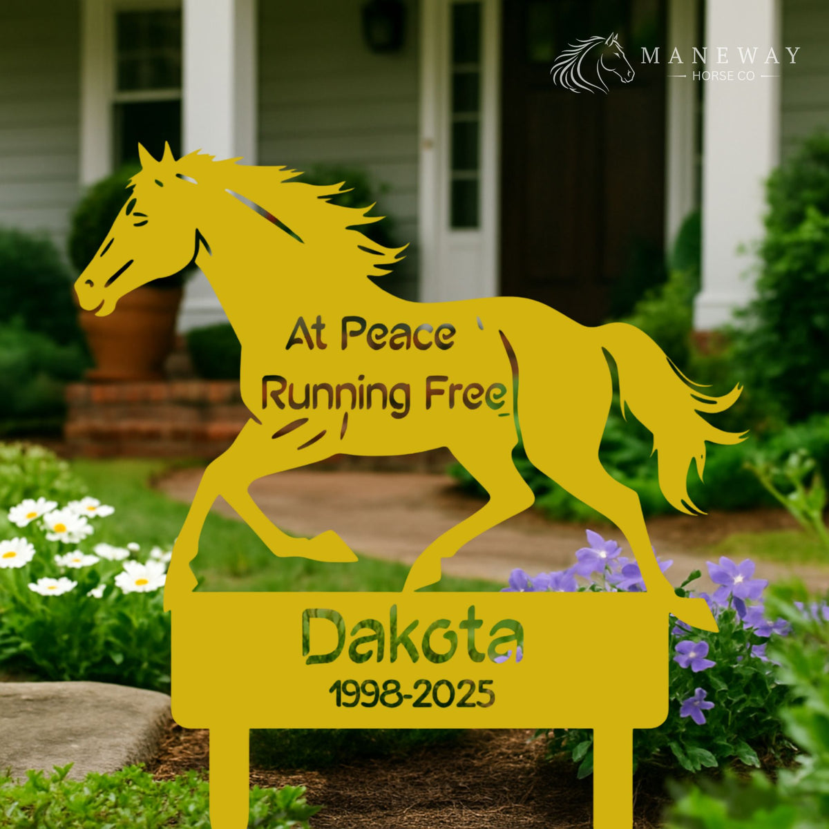 Galloping Horse Memorial Garden Stake – view 4