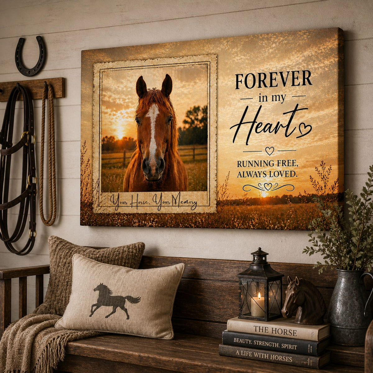 Forever in My Heart Horse Memorial Canvas – view 4