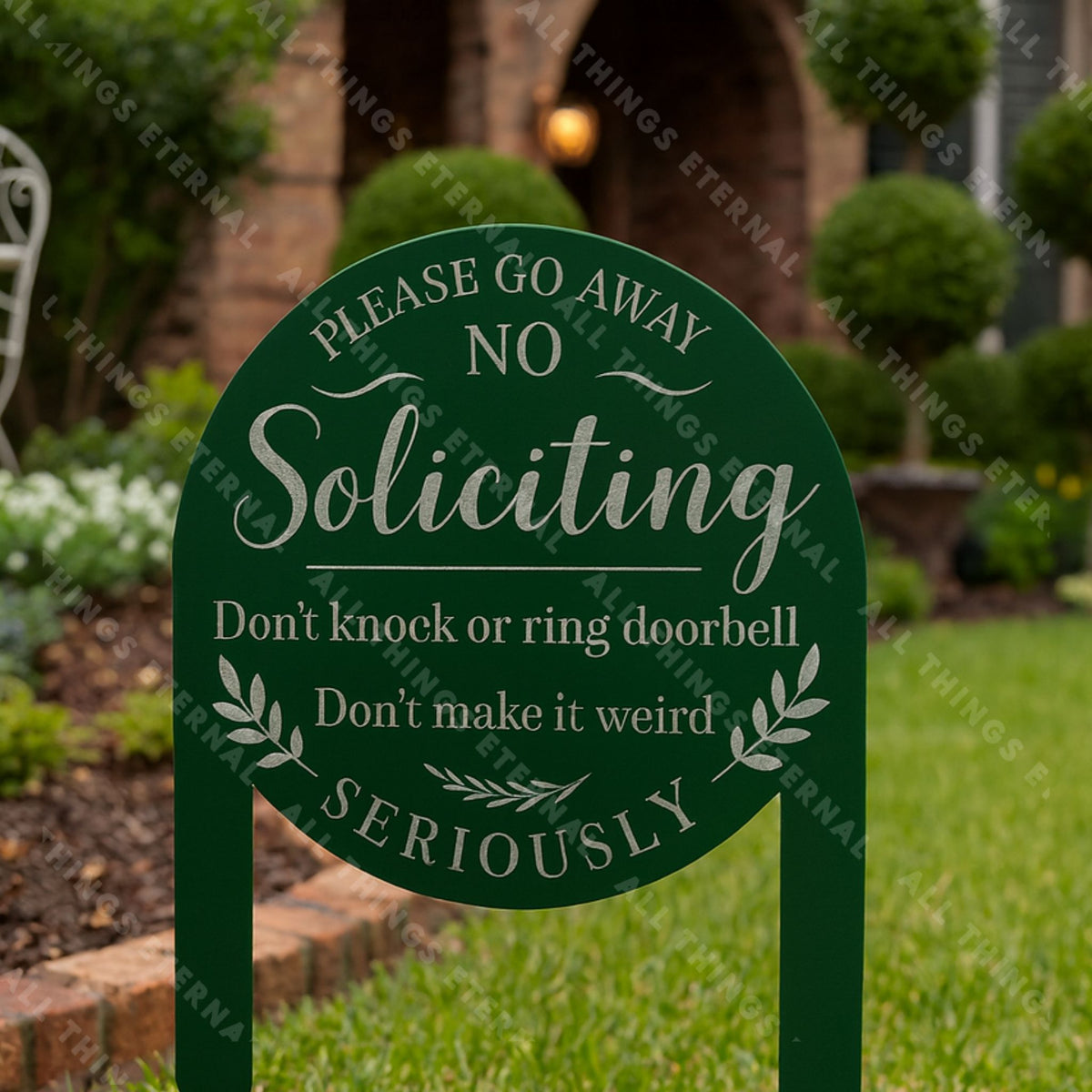 No Soliciting Metal Yard Sign – Modern Private Property Outdoor Decor