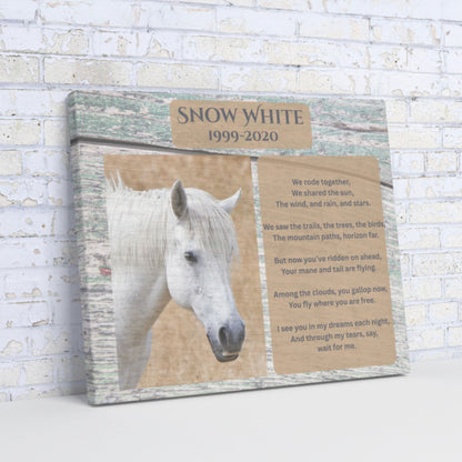 Snow White Horse Memorial Photo Canvas – view 5
