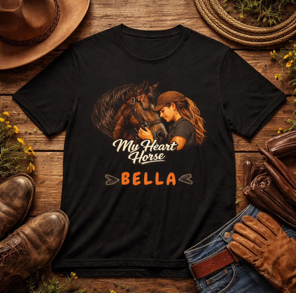 My Heart Horse Personalized T-Shirt – view 2
