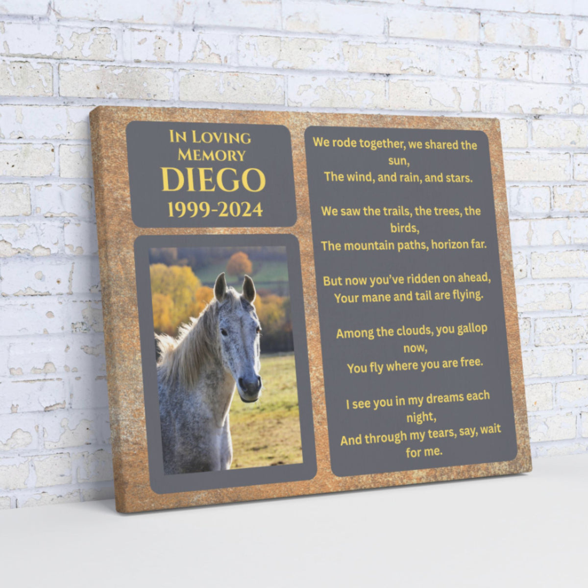Diego Horse Memorial Photo Canvas – view 4