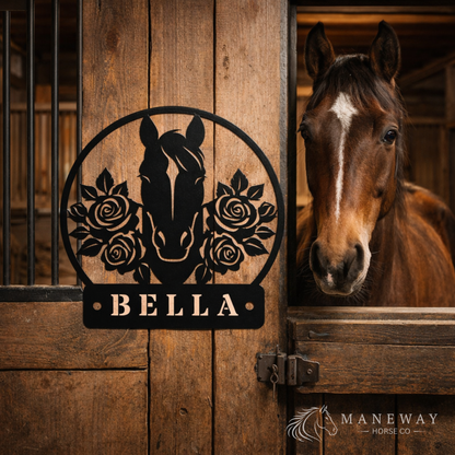 Round Floral Horse Barn Wall Decor – view 2