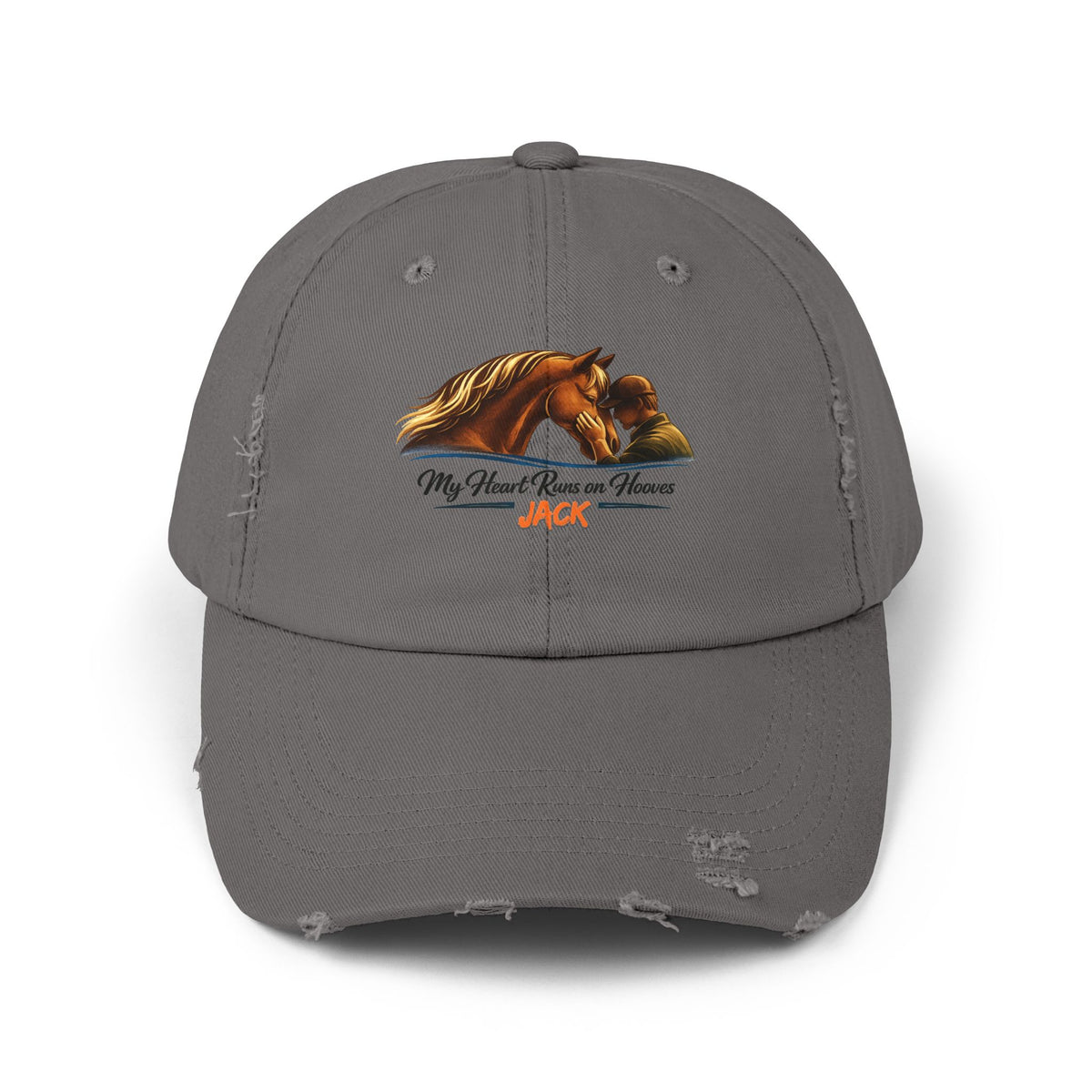Heart Runs on Hooves Personalized Distressed Cap – view 8