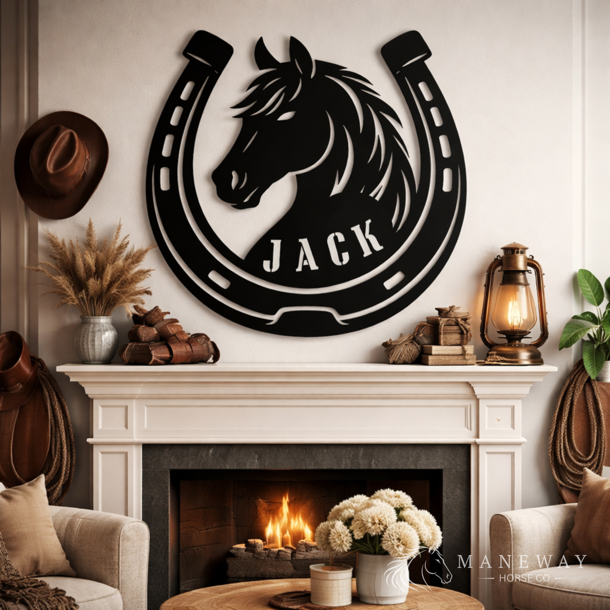 Horseshoe Personalized Stall Sign – view 4