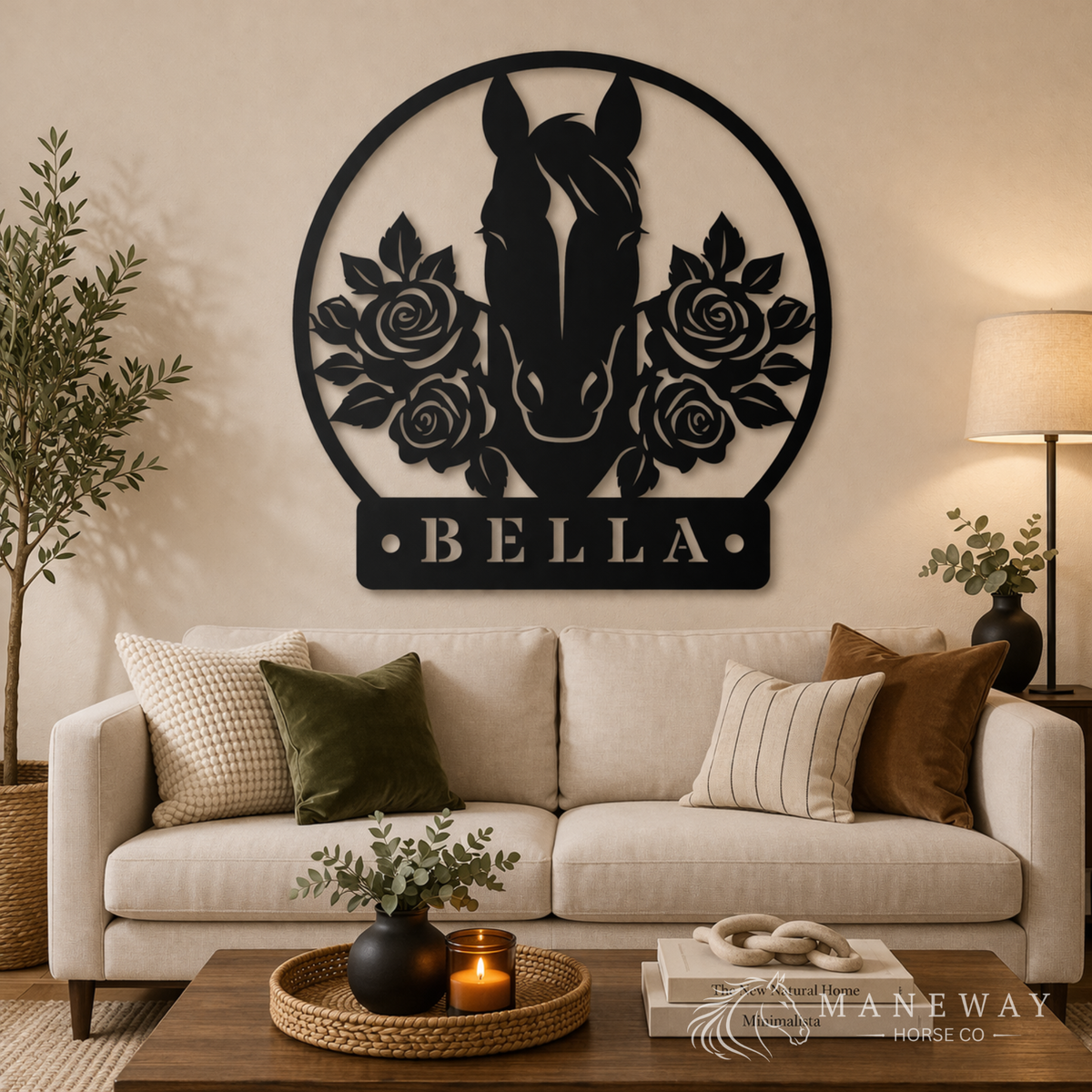 Round Floral Horse Barn Wall Decor – view 5