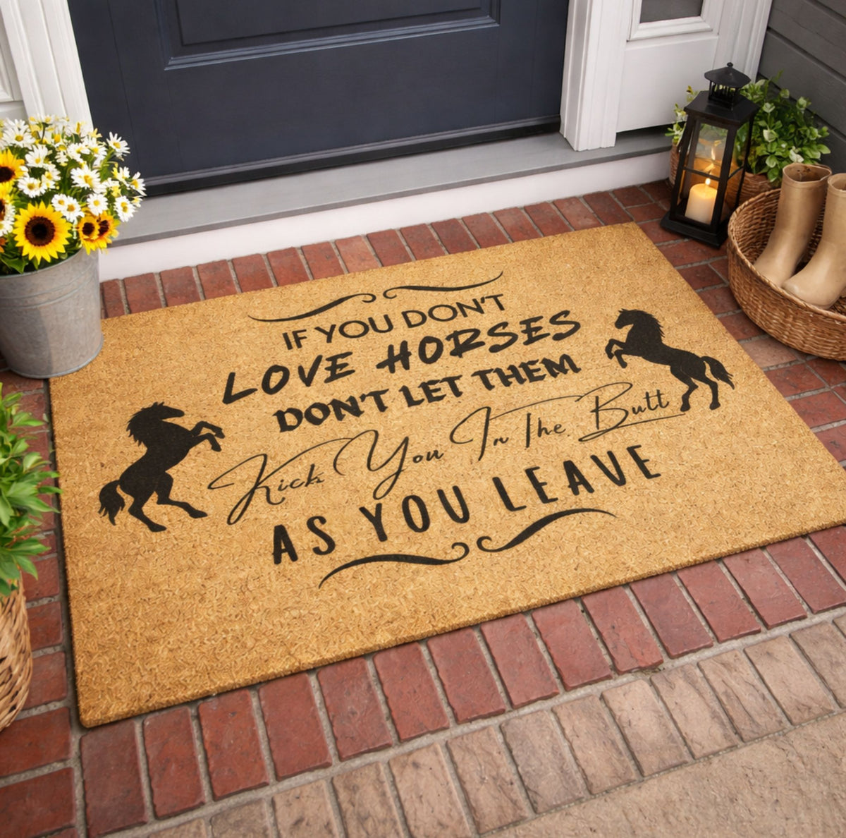 Funny Horse Doormat Gift for Horse Lovers Farmhouse Entry Rug – view 5