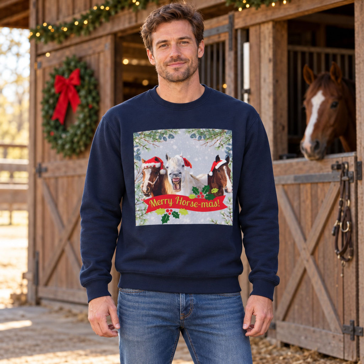 Merry Horse-Mas Christmas Sweatshirt