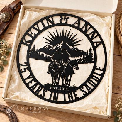 Couple Horse Ranch Metal Sign – view 5