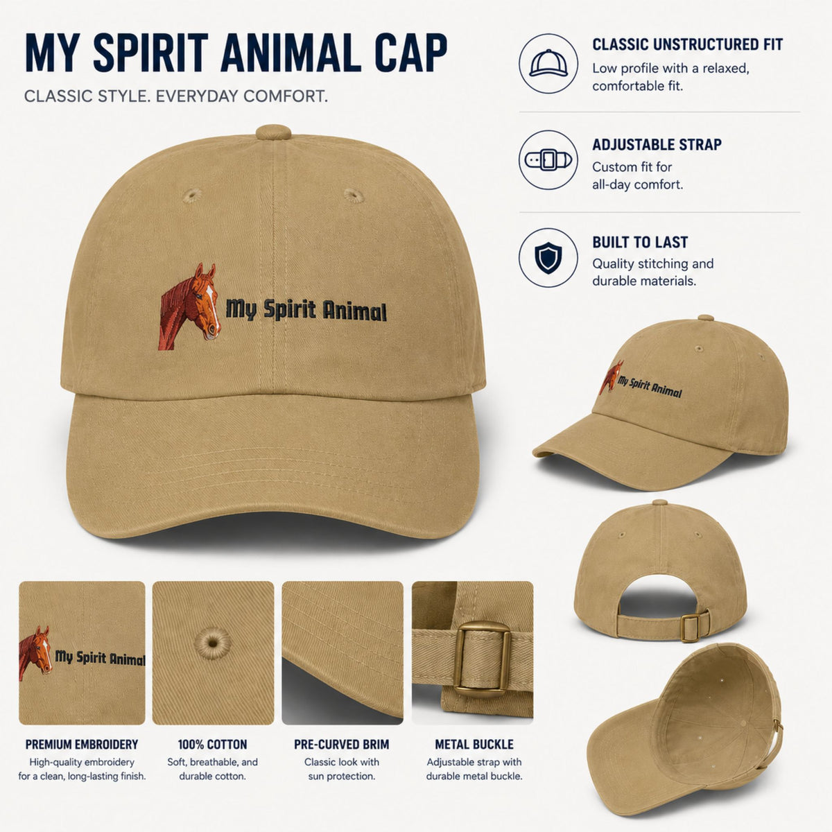 My Spirit Animal Horse Dad Cap – view 5