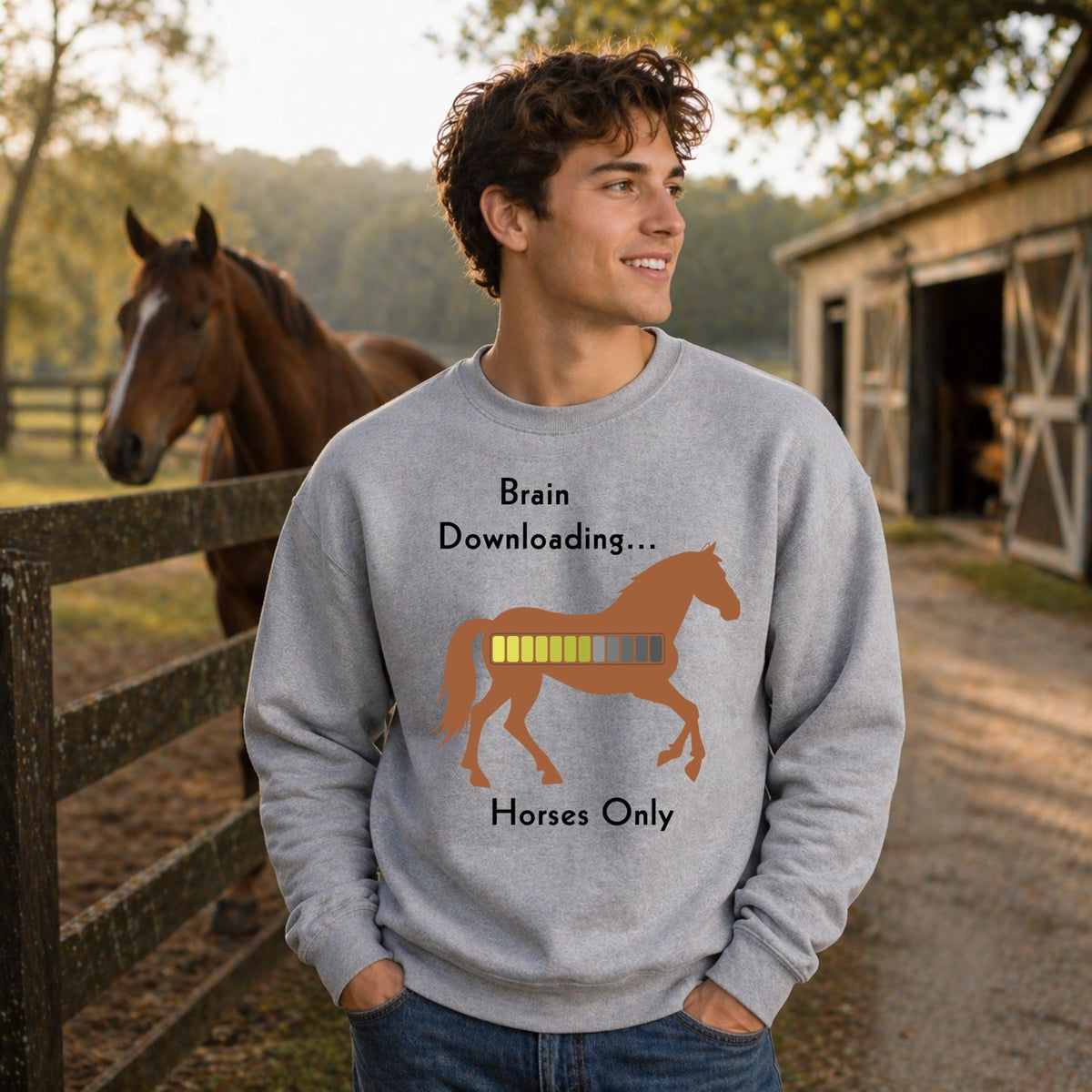 Brain Downloading Horses Sweatshirt – view 7