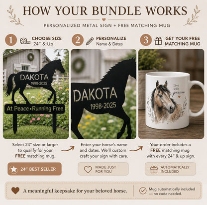 Horse Memorial Garden Sign + FREE Mug – view 4