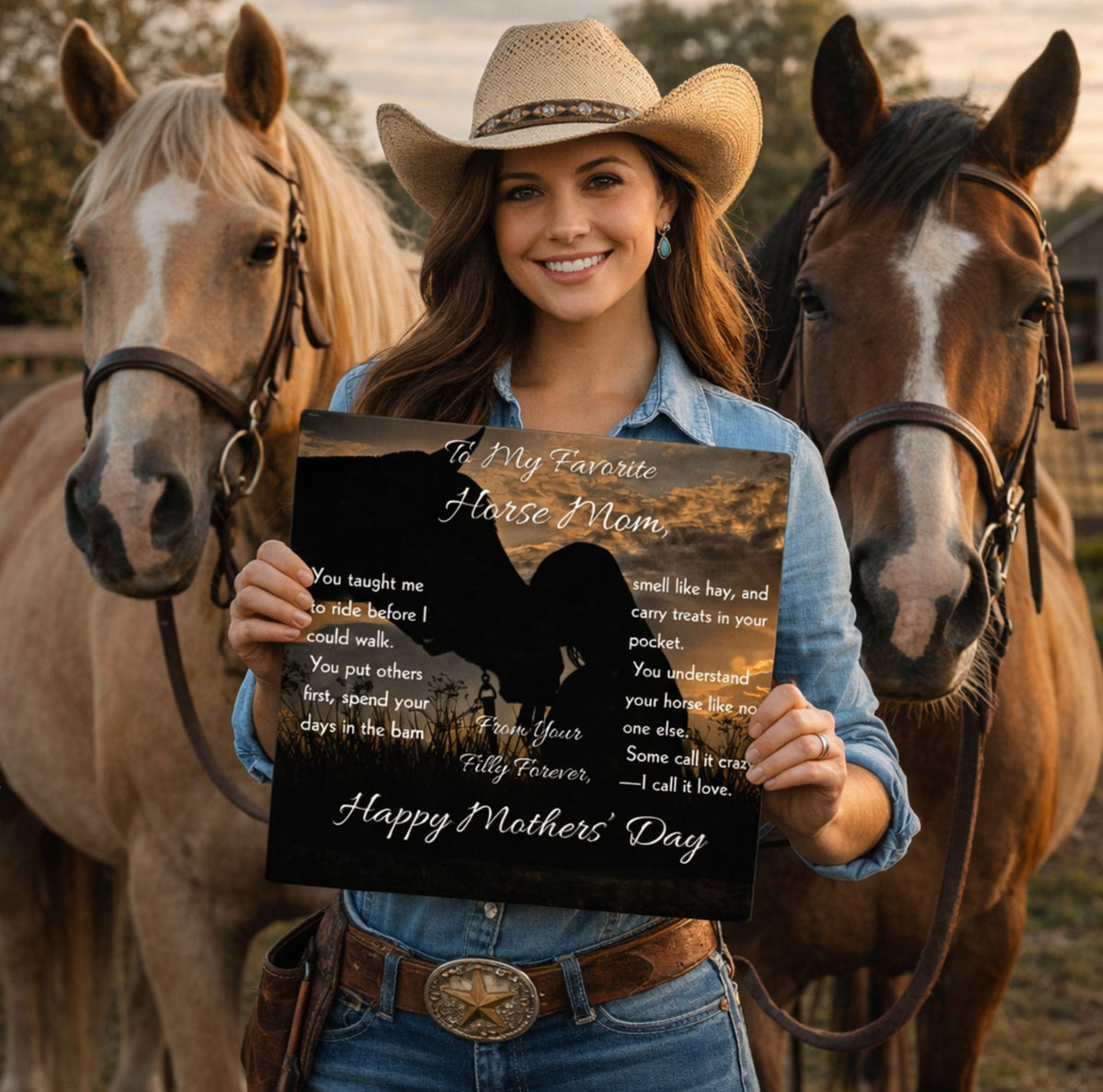Favorite Horse Mom Silhouette Metal Print – view 2