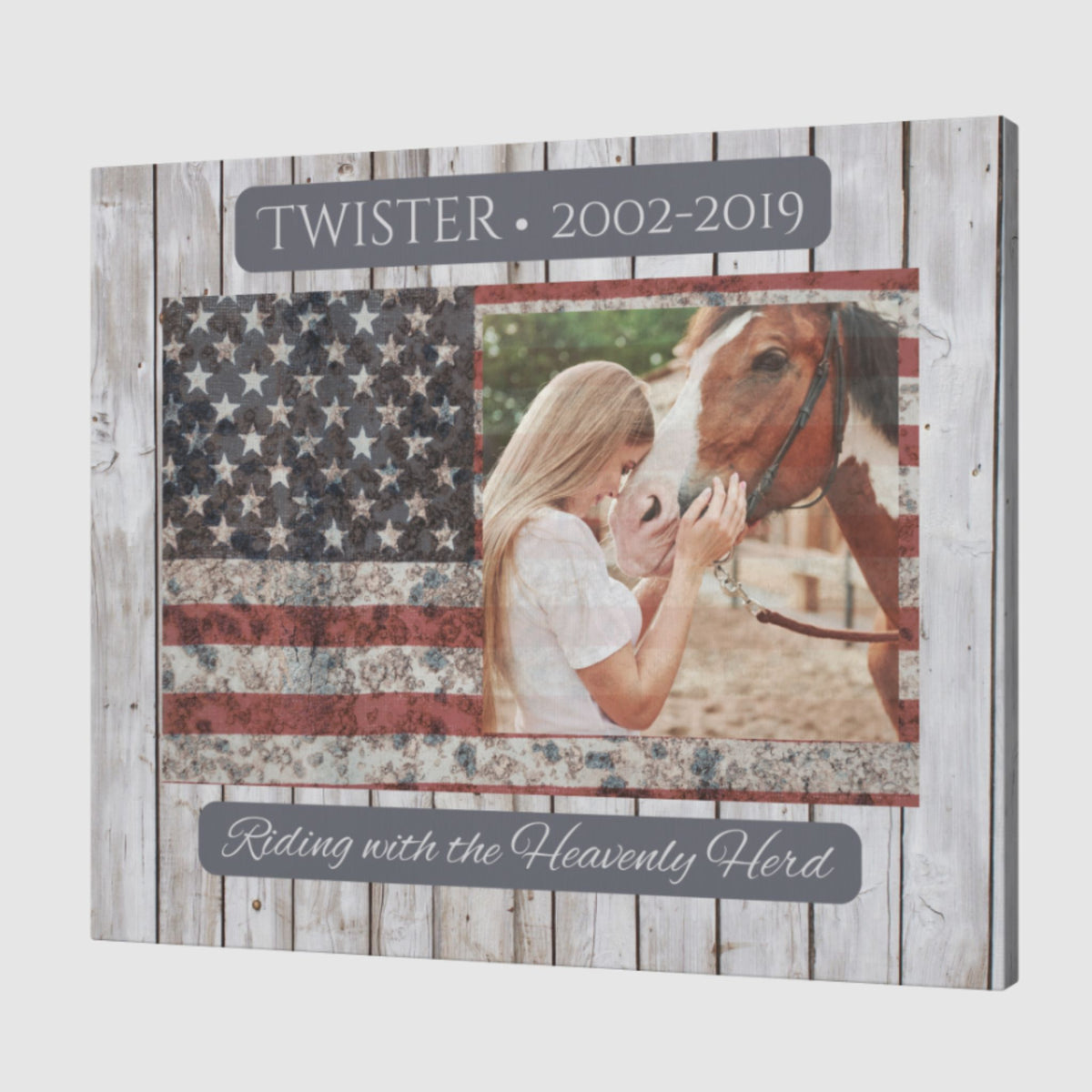 Heavenly Herd Flag Horse Memorial Canvas – view 5