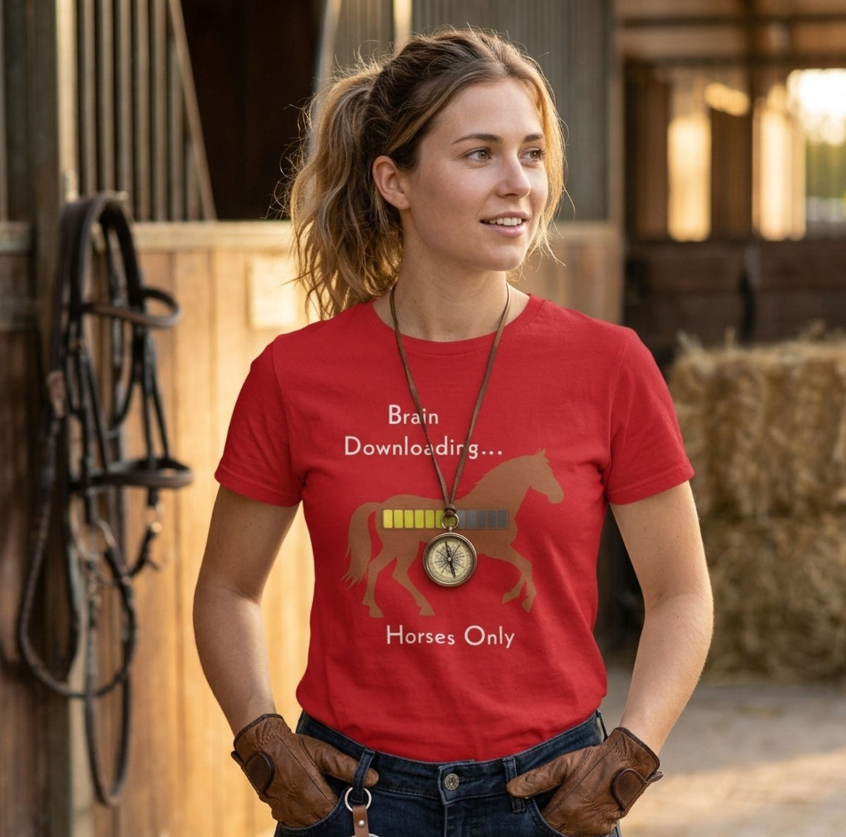 Brain Downloading Horses T-Shirt – view 6