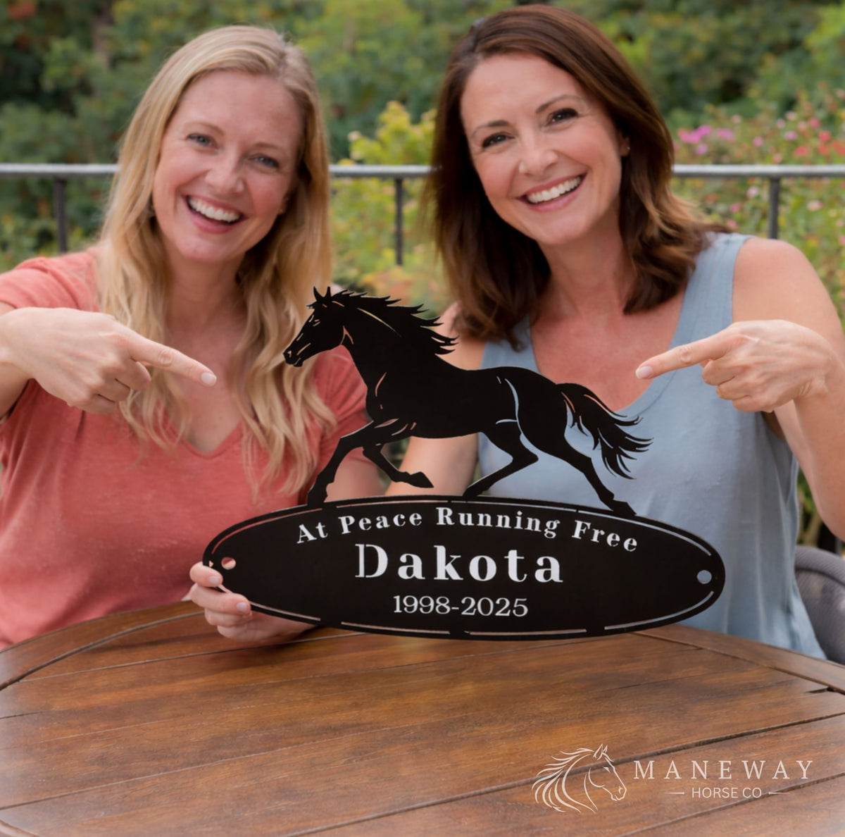 Galloping Oval Horse Memorial Stall Sign – view 4