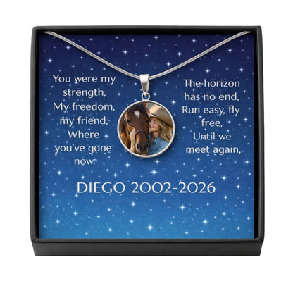 Fly Free Horse Photo Round Necklace – view 6