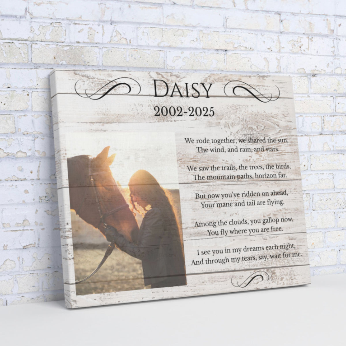 Daisy Horse Memorial Photo Canvas – view 8