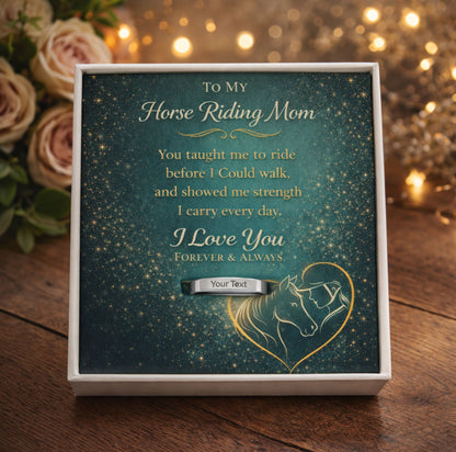 Horse Riding Mom Engraved Ring