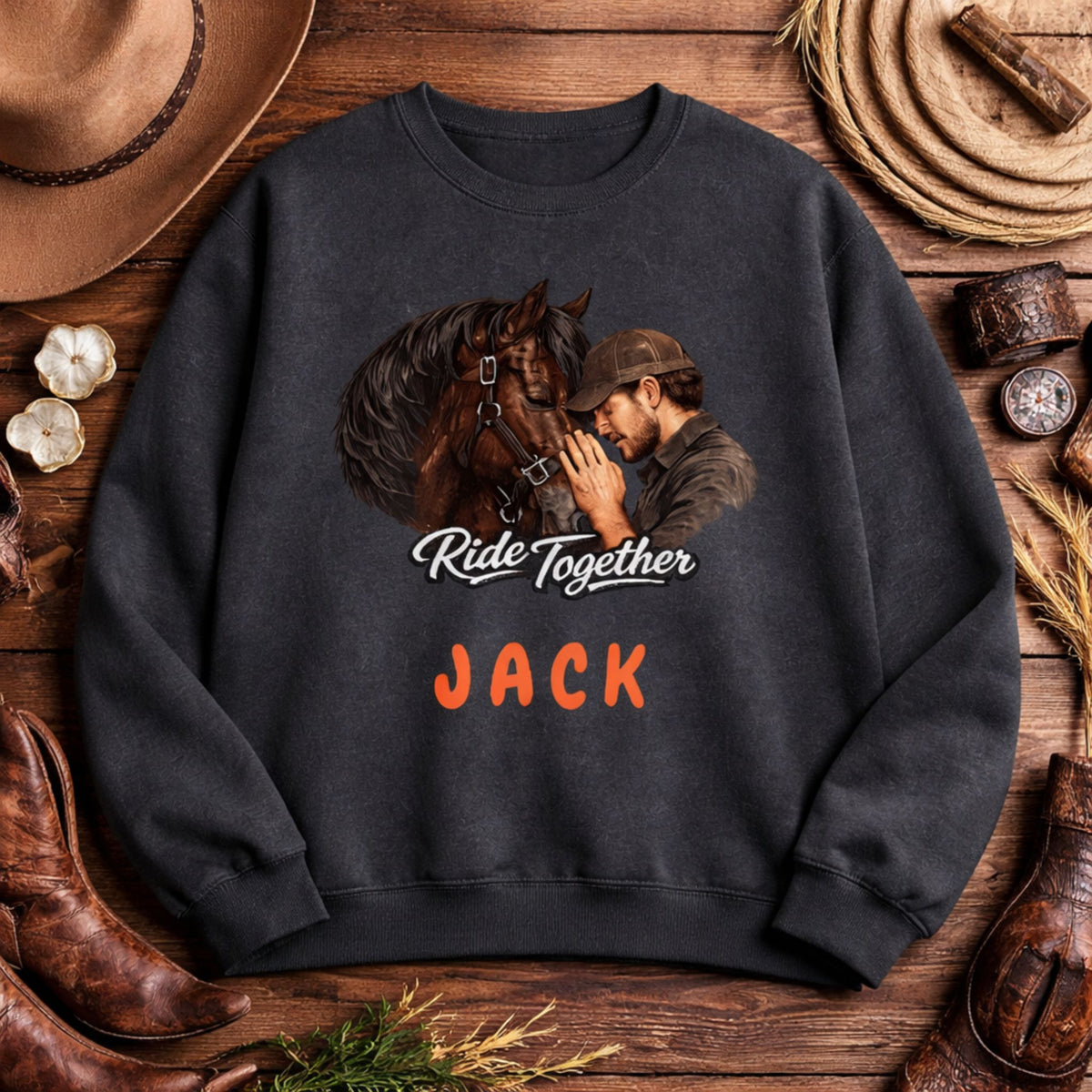 Ride Together Personalized Horse Sweatshirt – view 5