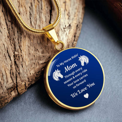 Horse Ridin Mom Circle Necklace – view 9