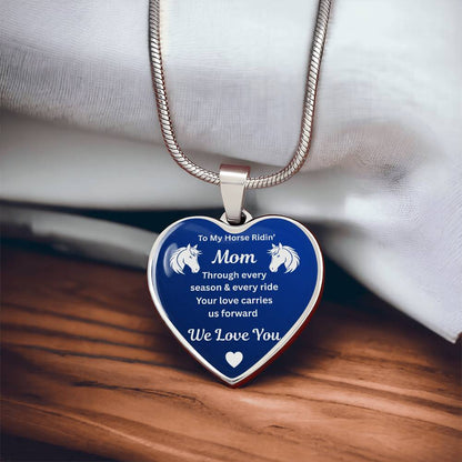 Horse Ridin Mom Heart-Shaped Necklace – view 11