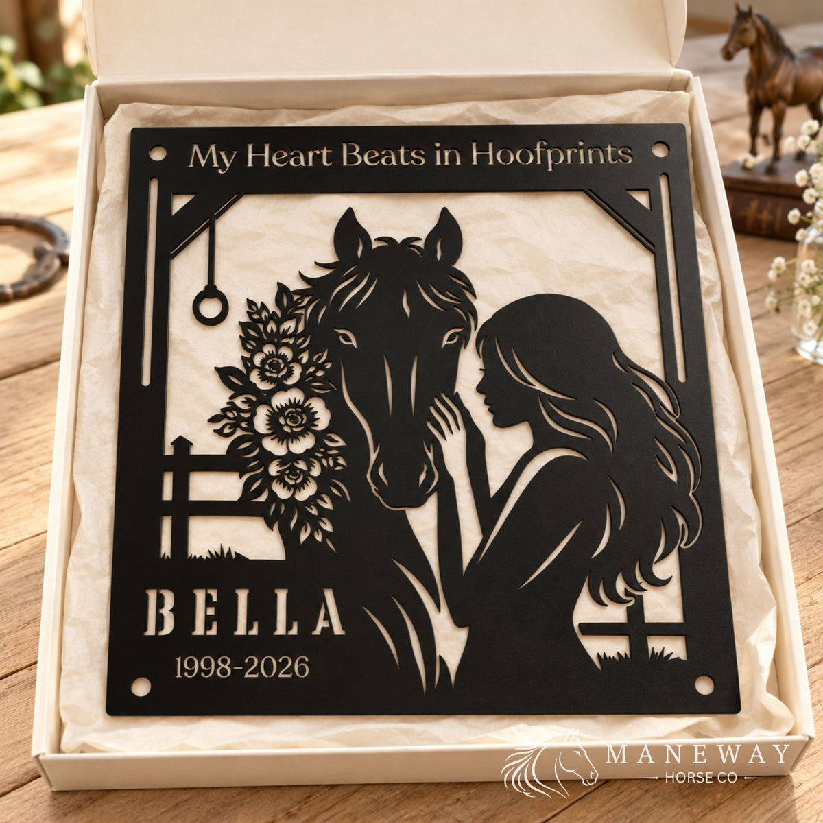 Hoofprints Horse Memorial Wall Sign – view 2