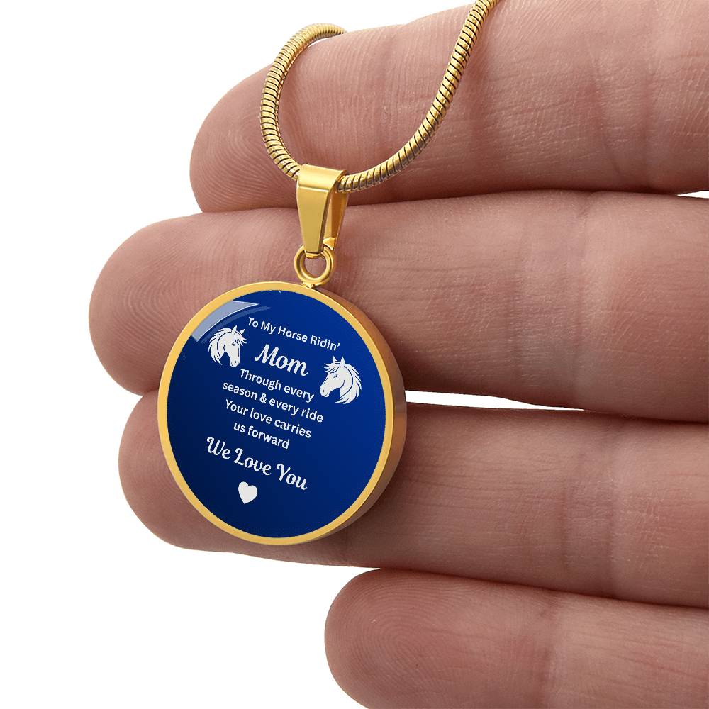 Horse Ridin Mom Circle Necklace – view 10