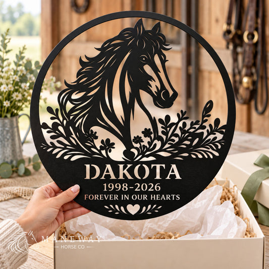 Forever Round Metal Memorial Stall Sign