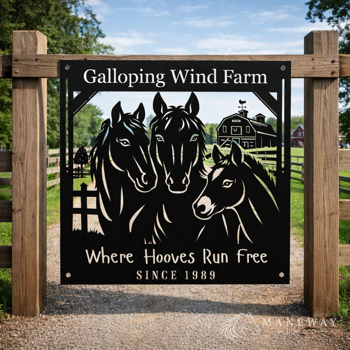 Galloping Horse Wind Farm Metal Sign