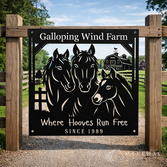 Galloping Horse Wind Farm Metal Sign